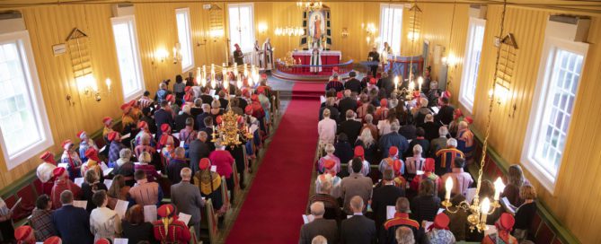 Guðsþjónusta til að fagna þýðingu Biblíunnar á einu af mörgum samískum málum sem eru töluð í Noregi, Svíþjóð og Finnlandi.