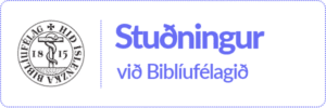 Hnappur með logo Biblíufélagsins ásamt orðunum Stuðningur við Biblíufélagið.